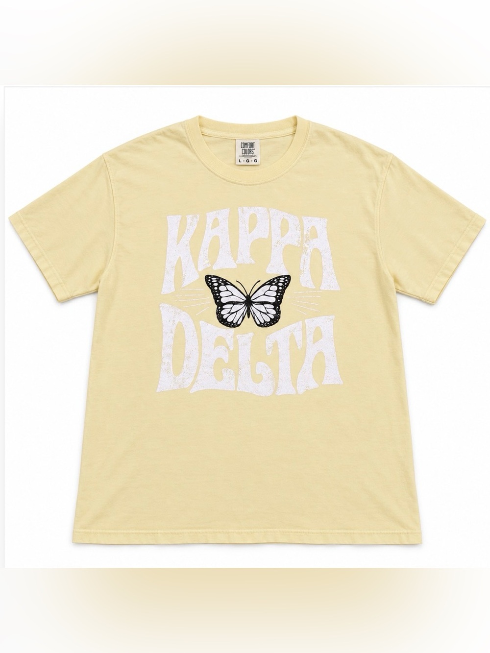 Comfort Colors Kappa Delta Butterfly Sorority Graphic Tee Large